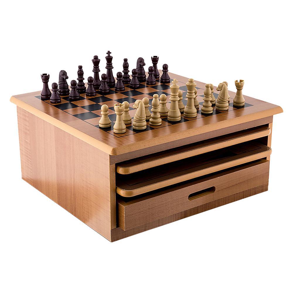﻿10-in-1 Wooden Chess & Checkers Board Games-Vivify Co.