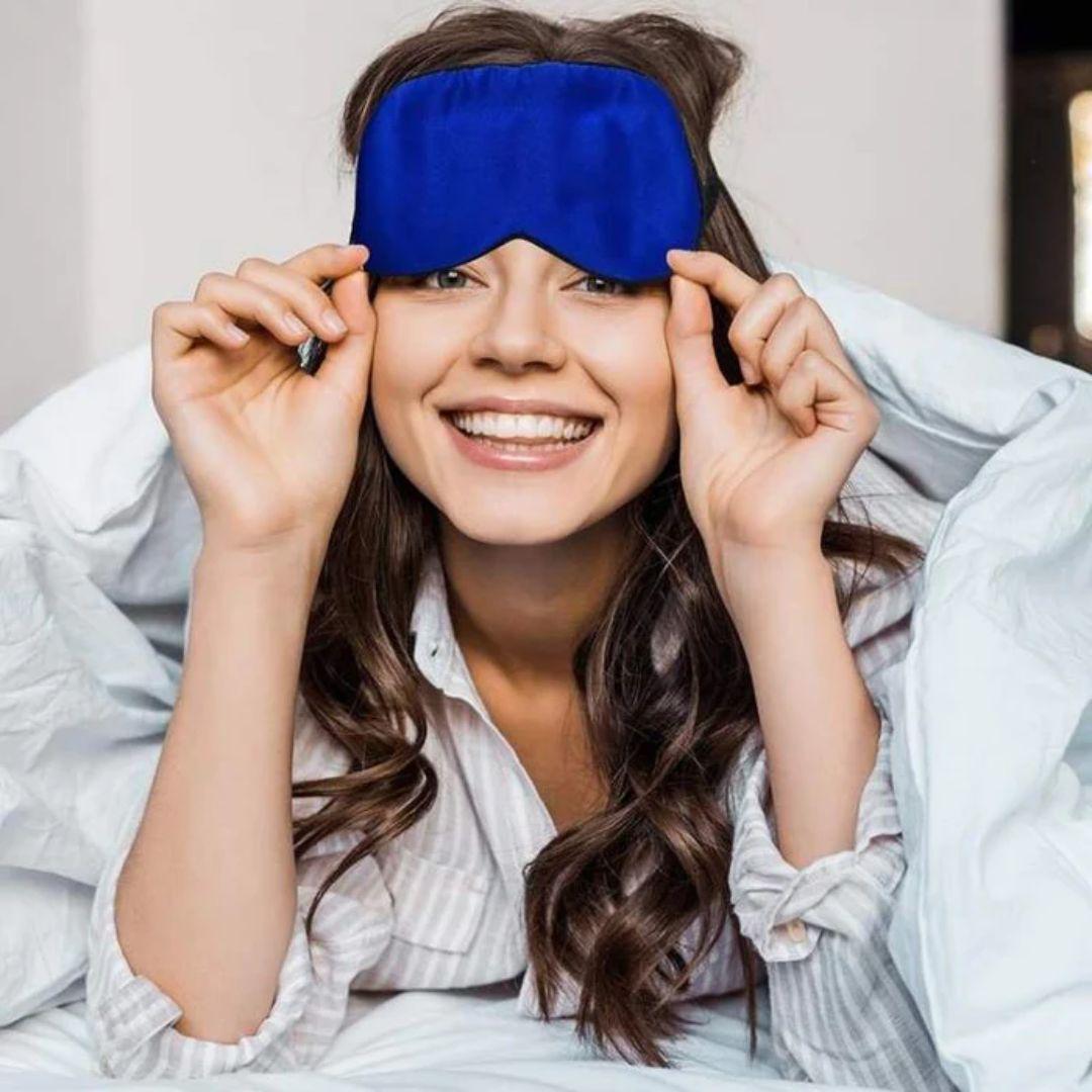 100% Mulberry Silk Eye Mask - Royal Blue-Vivify Co.