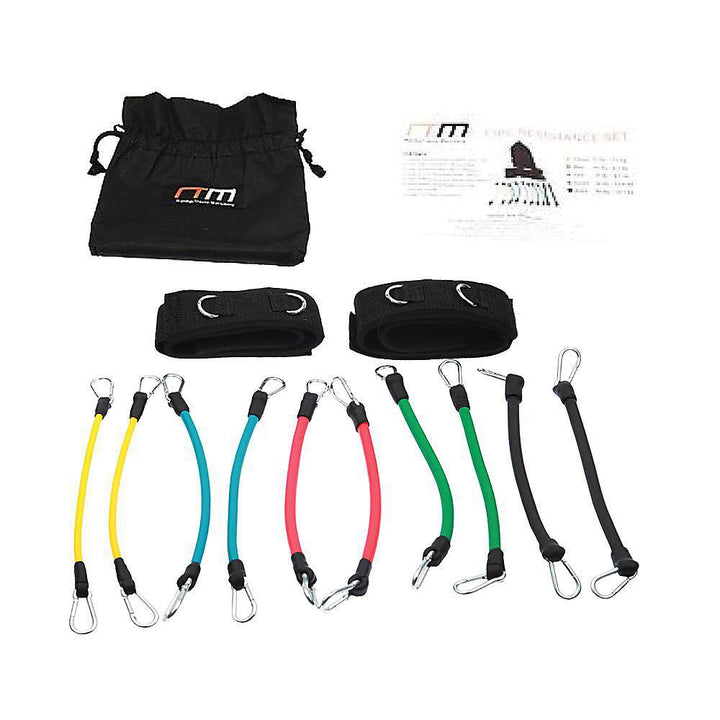 13 Piece Kinetic Resistance Band Set with Leg Straps & Bag-Vivify Co.