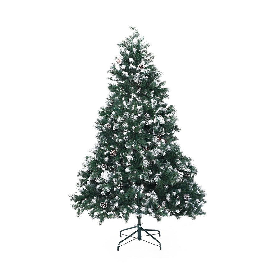1.5M Christmas Tree with 720 Snowy Tips - Pine Cones-Vivify Co.