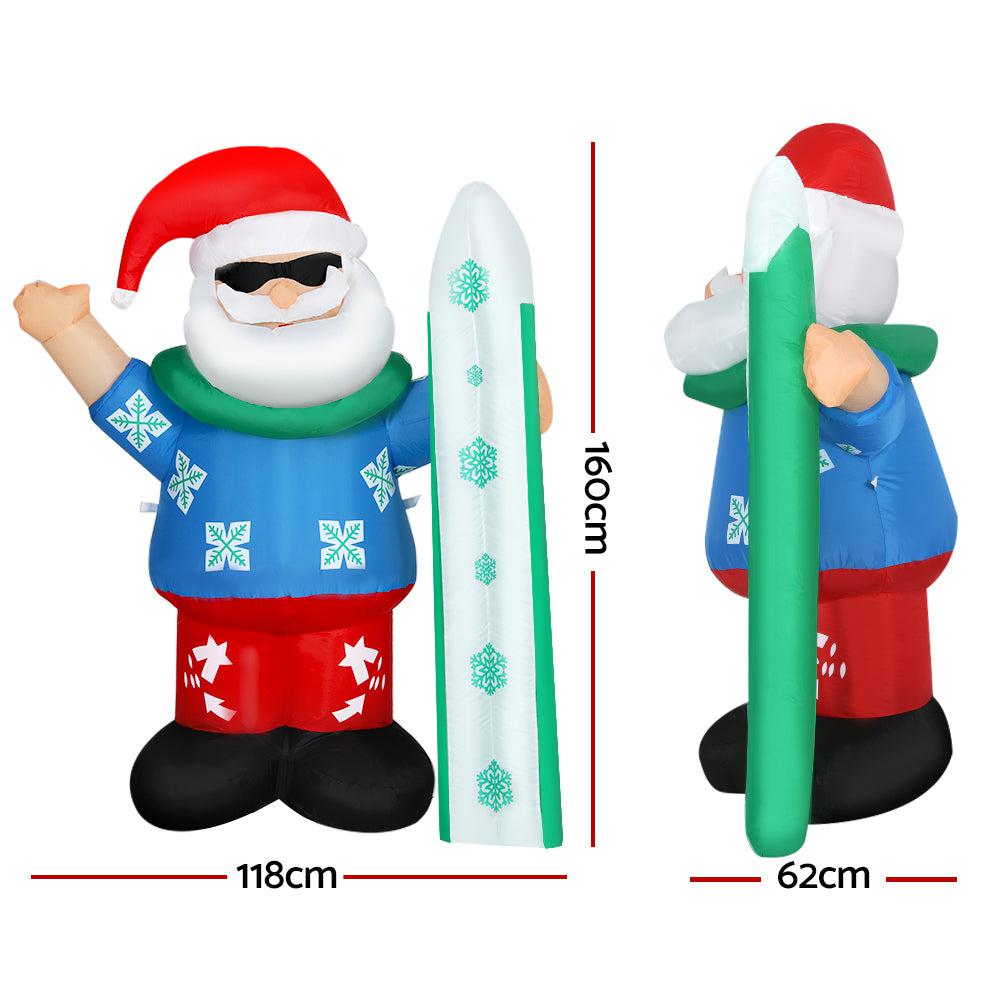 1.6M Christmas Inflatable Light-Up Santa-Vivify Co.