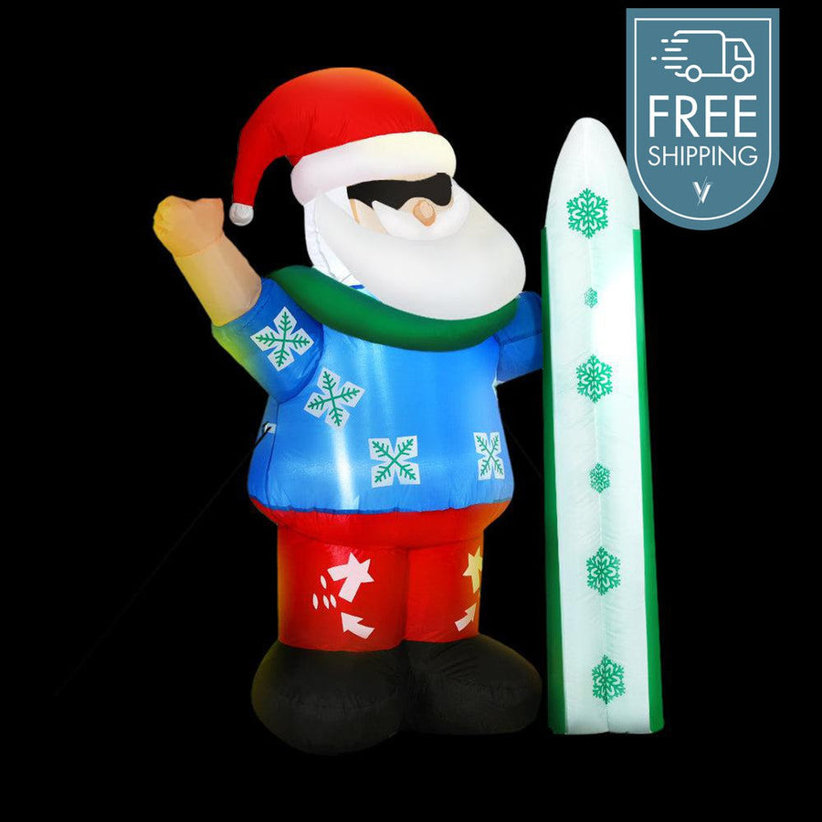 1.6M Christmas Inflatable Light-Up Santa-Vivify Co.