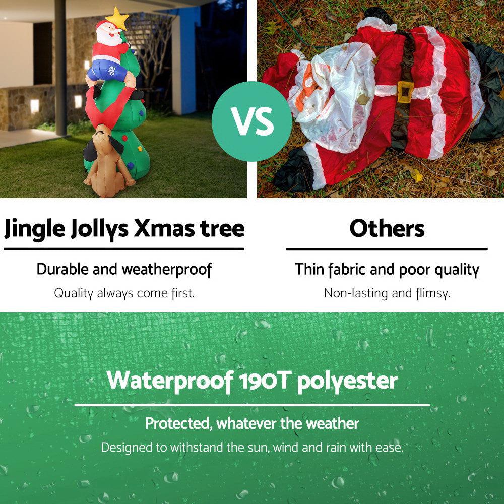 1.8M Christmas Inflatable Light-Up Santa in Tree-Vivify Co.