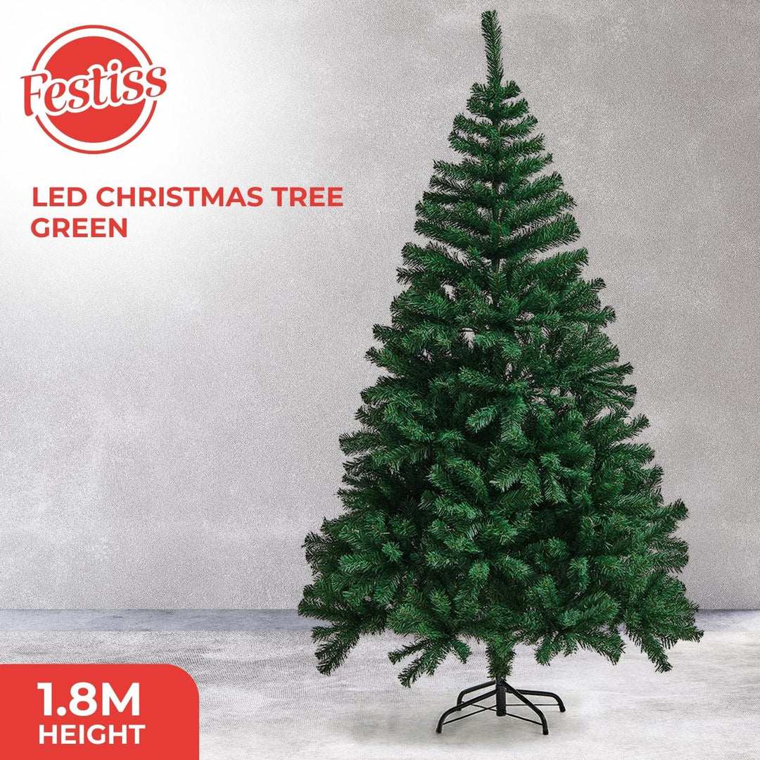 1.8m Green Christmas Tree with 250 LED Lights - Warm White-Vivify Co.