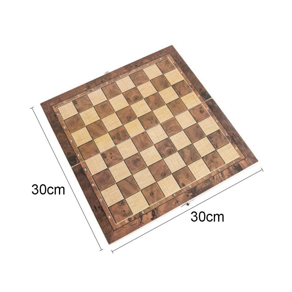 3-in-1 Chess, Backgammon & Checkers Game-Vivify Co.