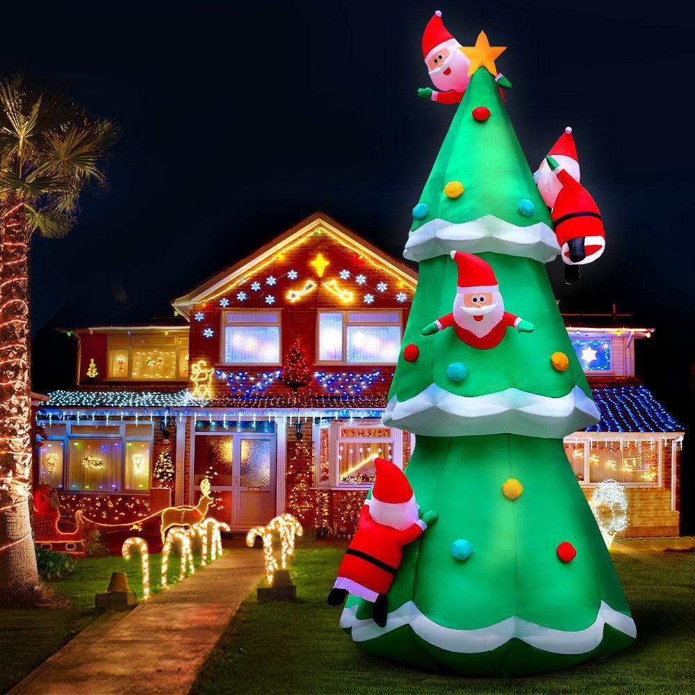 5M Christmas Inflatable Light-Up Santa Christmas Tree-Vivify Co.