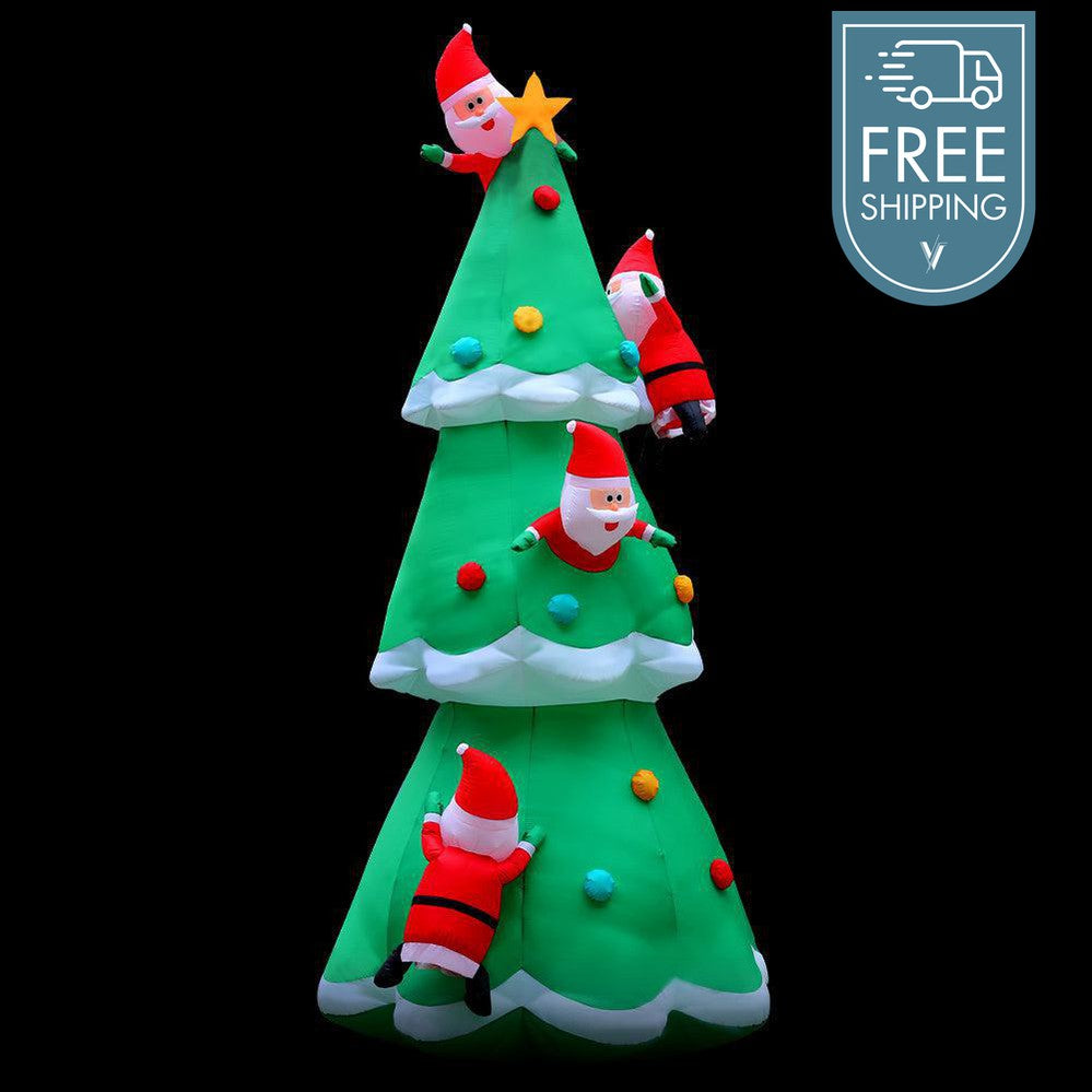 5M Christmas Inflatable Light-Up Santa Christmas Tree-Vivify Co.