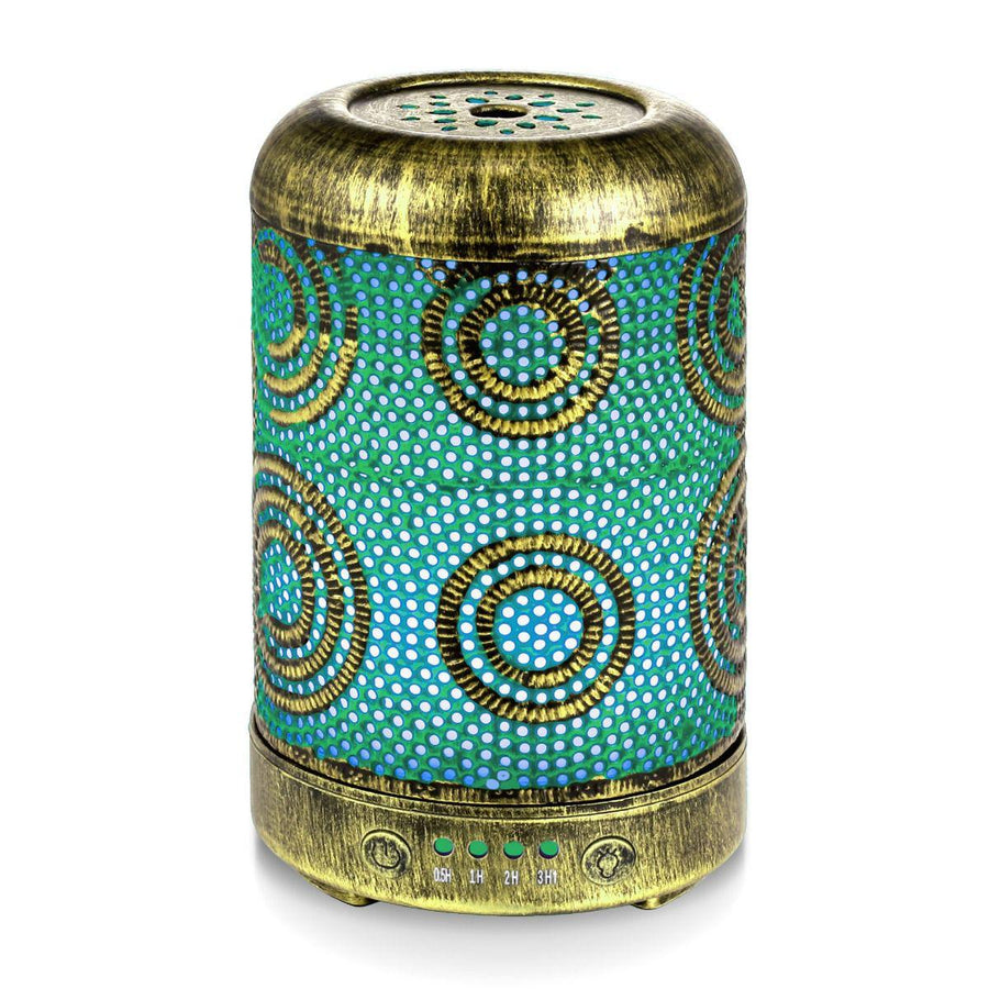 Activiva 100ml Metal Aroma Diffuser - Vintage Blue & Gold-Vivify Co.