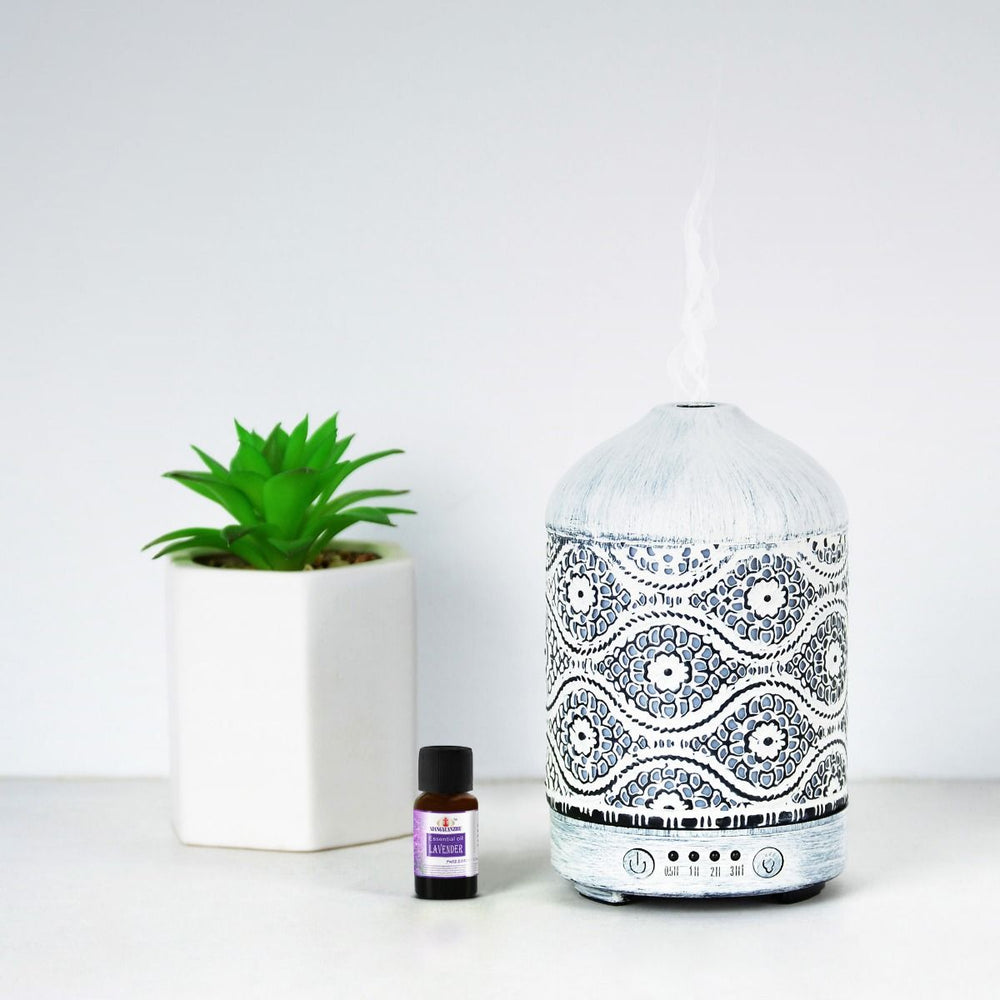 Activiva 100ml Metal Aroma Diffuser - Vintage White-Vivify Co.