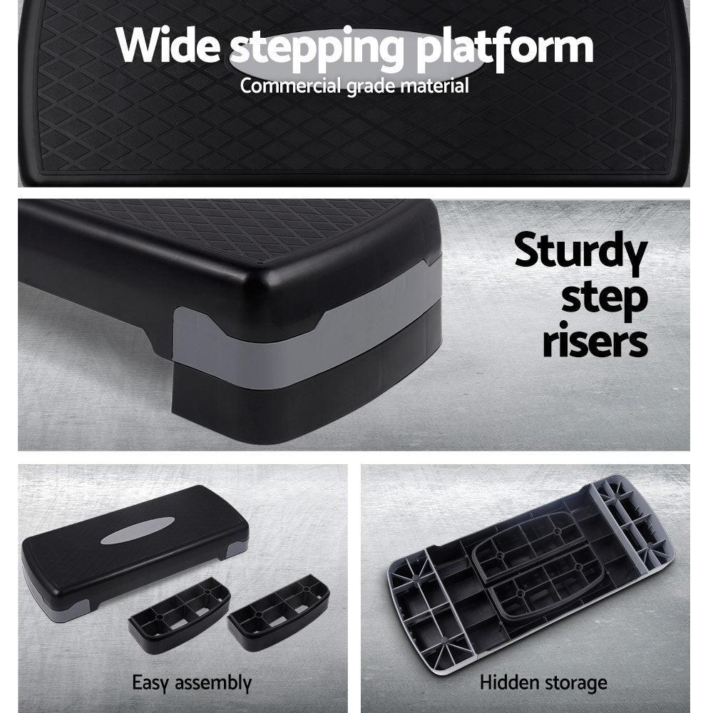 Adjustable Aerobic Step Bench 66cm - Black-Vivify Co.