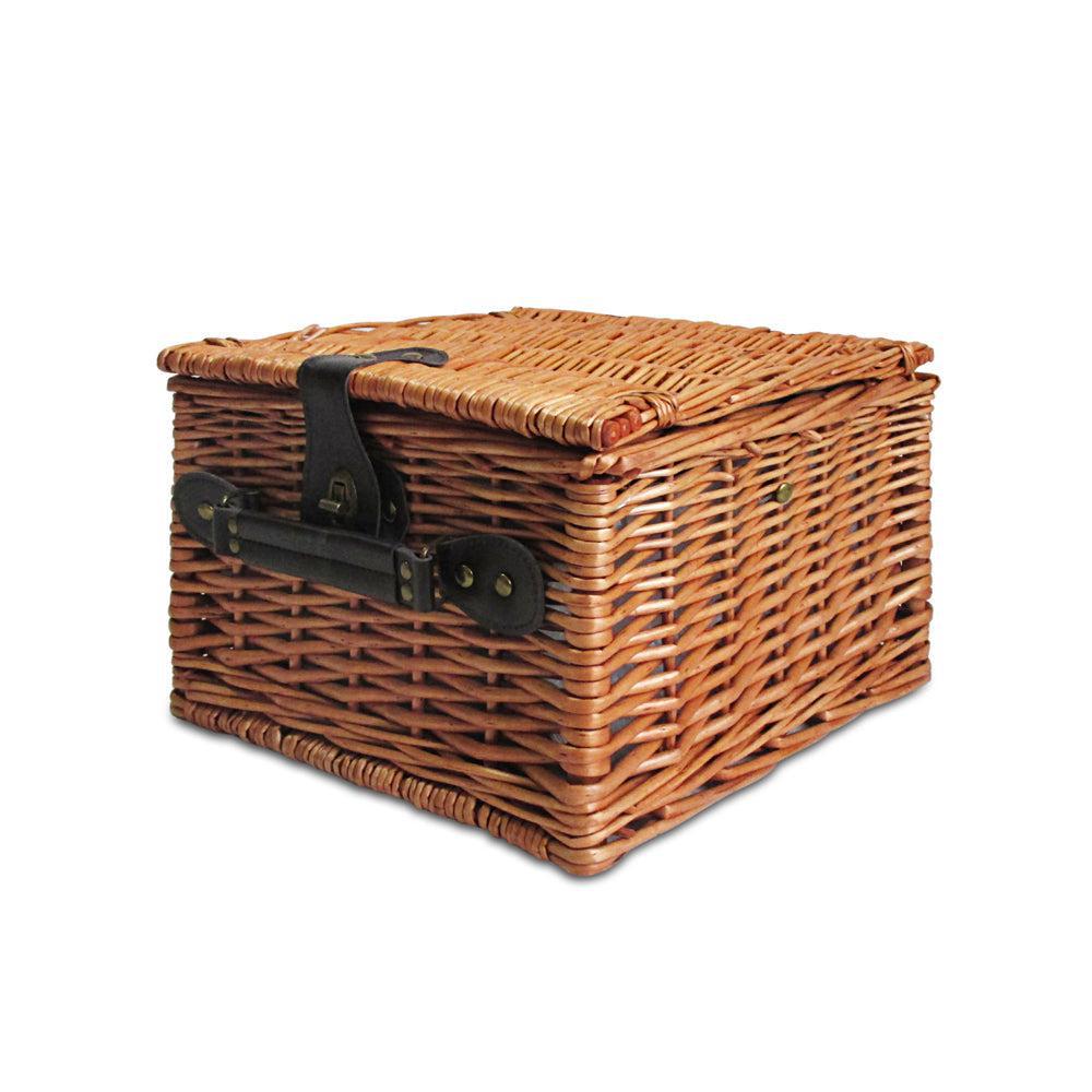 Alfresco 2 Person Vintage Insulated Picnic Basket Set with Blanket-Vivify Co.