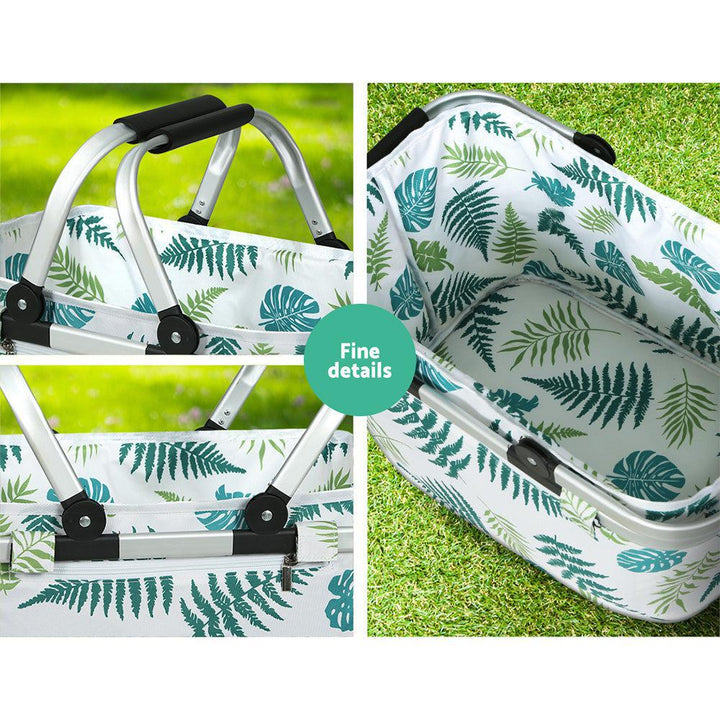 Alfresco Insulated Folding Picnic Bag Basket - Fern-Vivify Co.