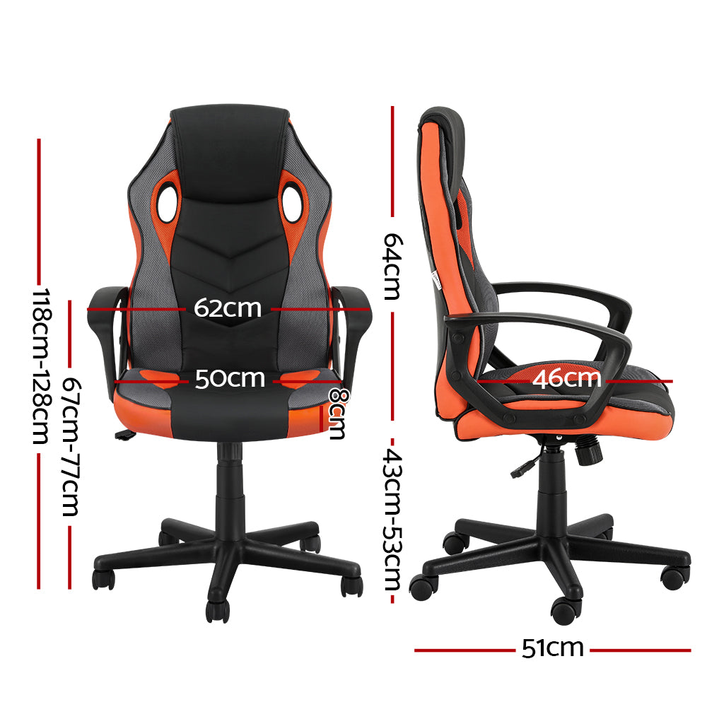 Artiss Executive High Back Gaming Office Racing Chair - Orange-Vivify Co.