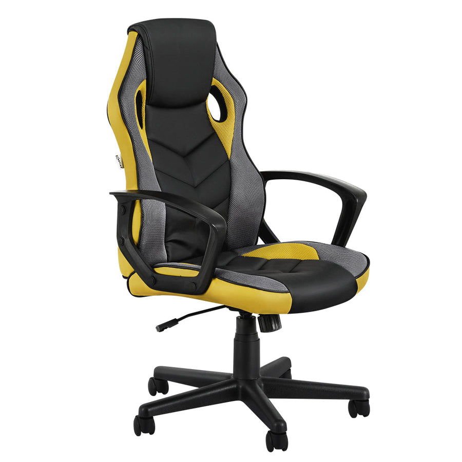 Artiss Executive High Back Gaming Office Racing Chair - Yellow-Vivify Co.