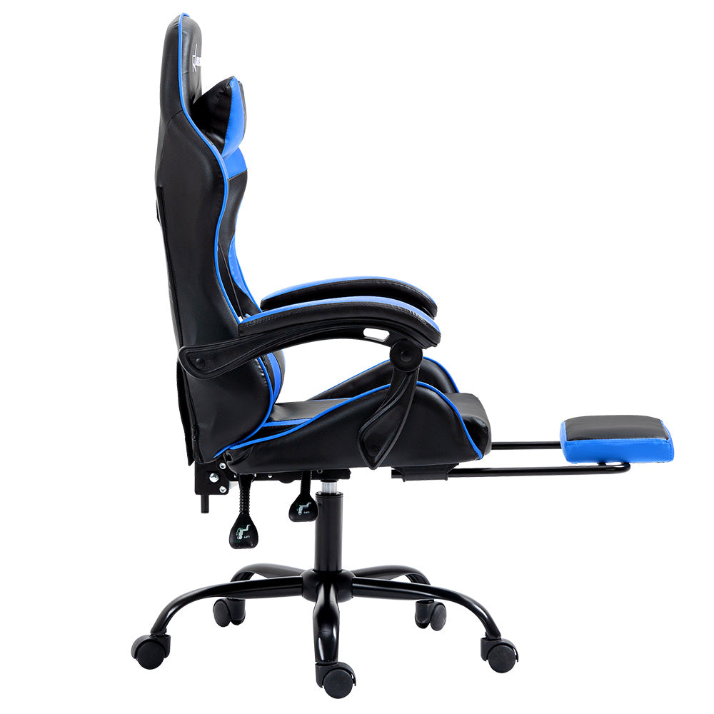 Artiss Gaming Office Chair Recliner with Footrest - Blue-Vivify Co.