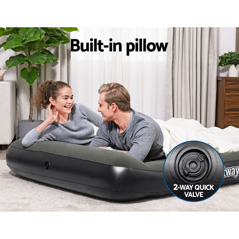 Bestway Air Mattress Double Bed Flocked Inflatable Camping Beds 30CM-Vivify Co.