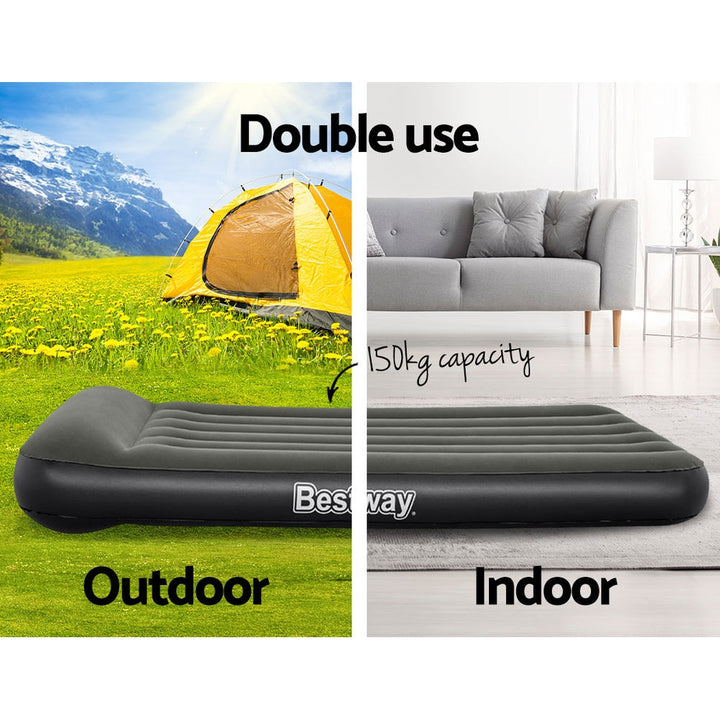 Bestway Air Mattress Single Bed Inflatable Flocked Camping Beds 30CM-Vivify Co.