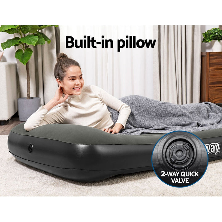 Bestway Air Mattress Single Bed Inflatable Flocked Camping Beds 30CM-Vivify Co.