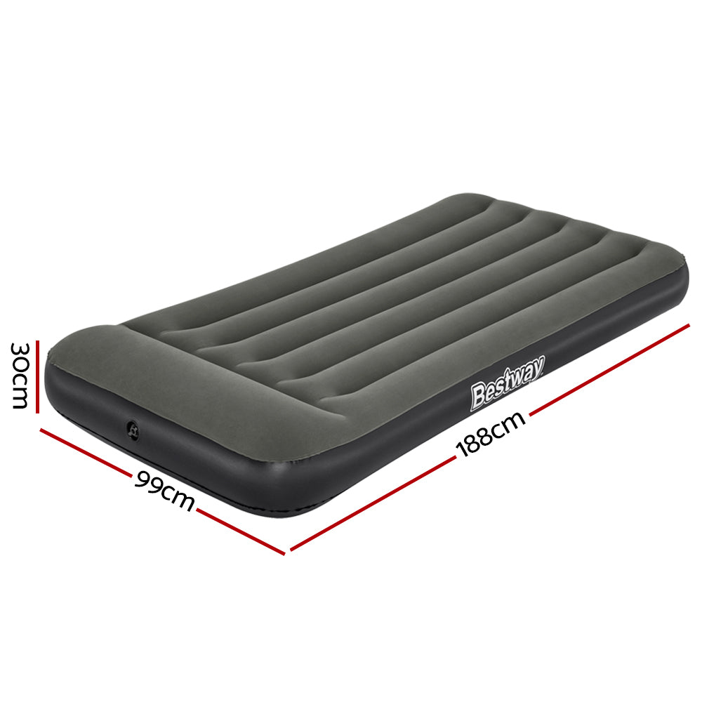 Bestway Air Mattress Single Bed Inflatable Flocked Camping Beds 30CM-Vivify Co.