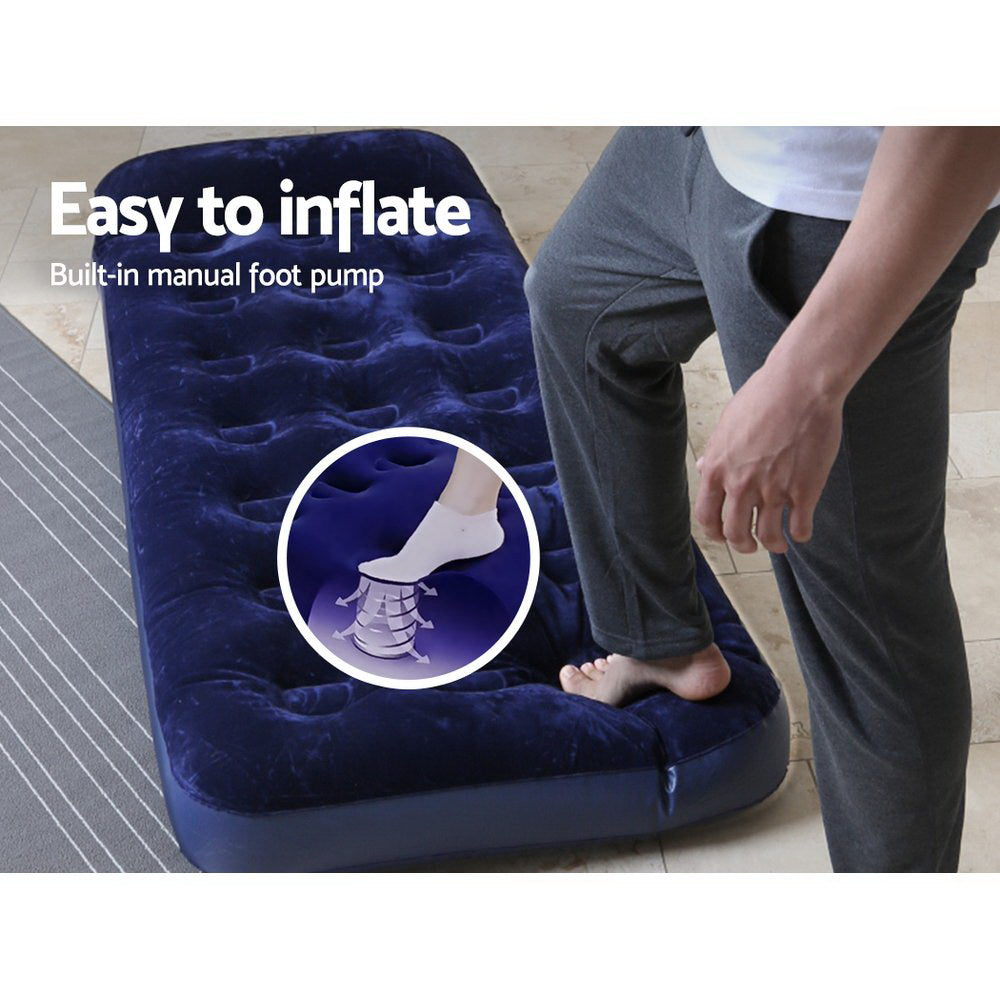 Bestway Single Size Inflatable Air Mattress - Navy-Vivify Co.