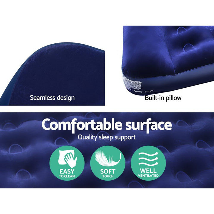 Bestway Single Size Inflatable Air Mattress - Navy-Vivify Co.
