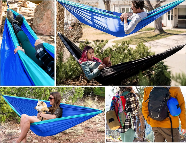 Blue & Grey Camping Hammock - 200kgs-Vivify Co.