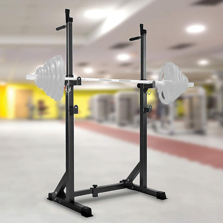 Commercial Squat Rack Adjustable Pair Fitness Exercise Weight Lifting Gym Barbell Stand-Vivify Co.