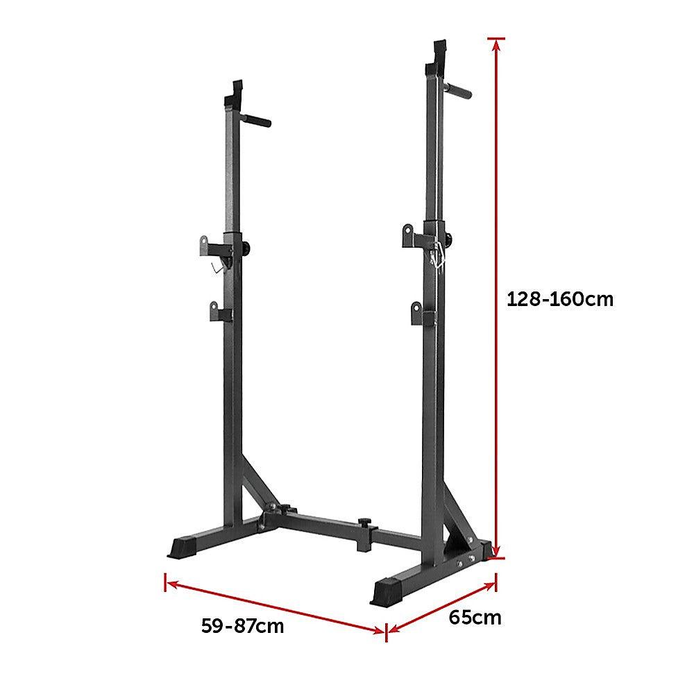 Commercial Squat Rack Adjustable Pair Fitness Exercise Weight Lifting Gym Barbell Stand-Vivify Co.