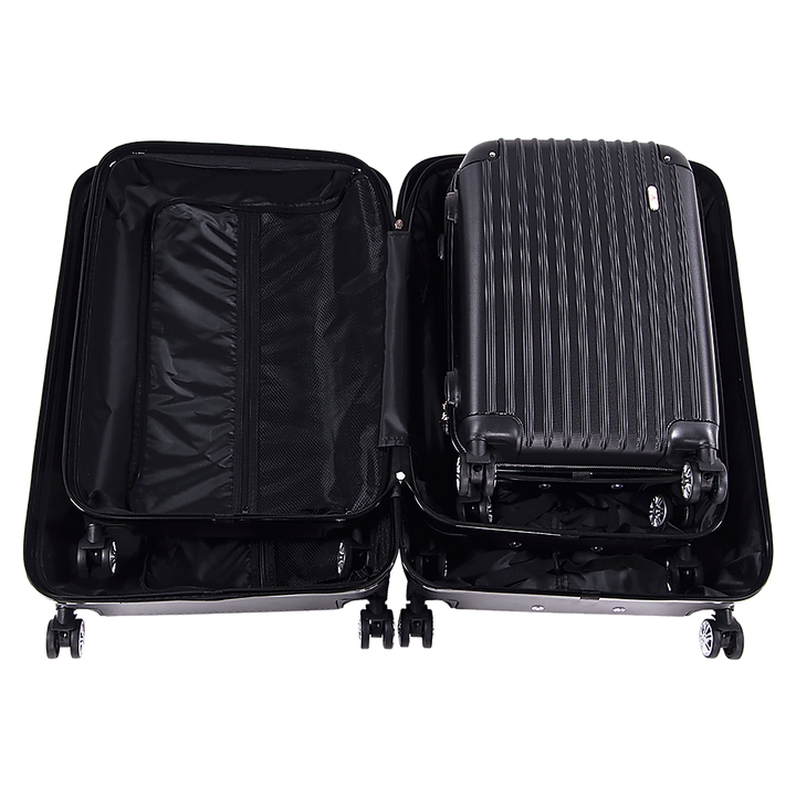Delegate Hard Case Suitcase Luggage Set 20" 24" 28" - Black-Vivify Co.