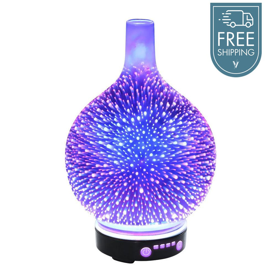 Devanti 100ml 4-in-1 Aroma Diffuser with 3D 7 Colour Night Light - Fireworks-Vivify Co.