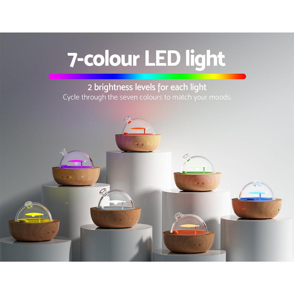 Devanti 200ml 4 in 1 Aroma Diffuser with 7 Colour Night Light - Glass-Vivify Co.