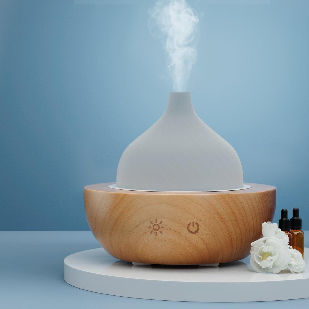 Devanti 200ml 4-in-1 Aroma Diffuser with 7 Colour Night Light - Glass Wood-Vivify Co.