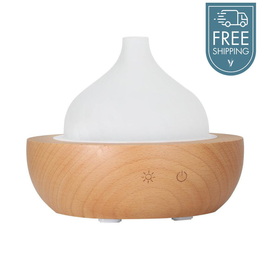 Devanti 200ml 4-in-1 Aroma Diffuser with 7 Colour Night Light - Glass Wood-Vivify Co.