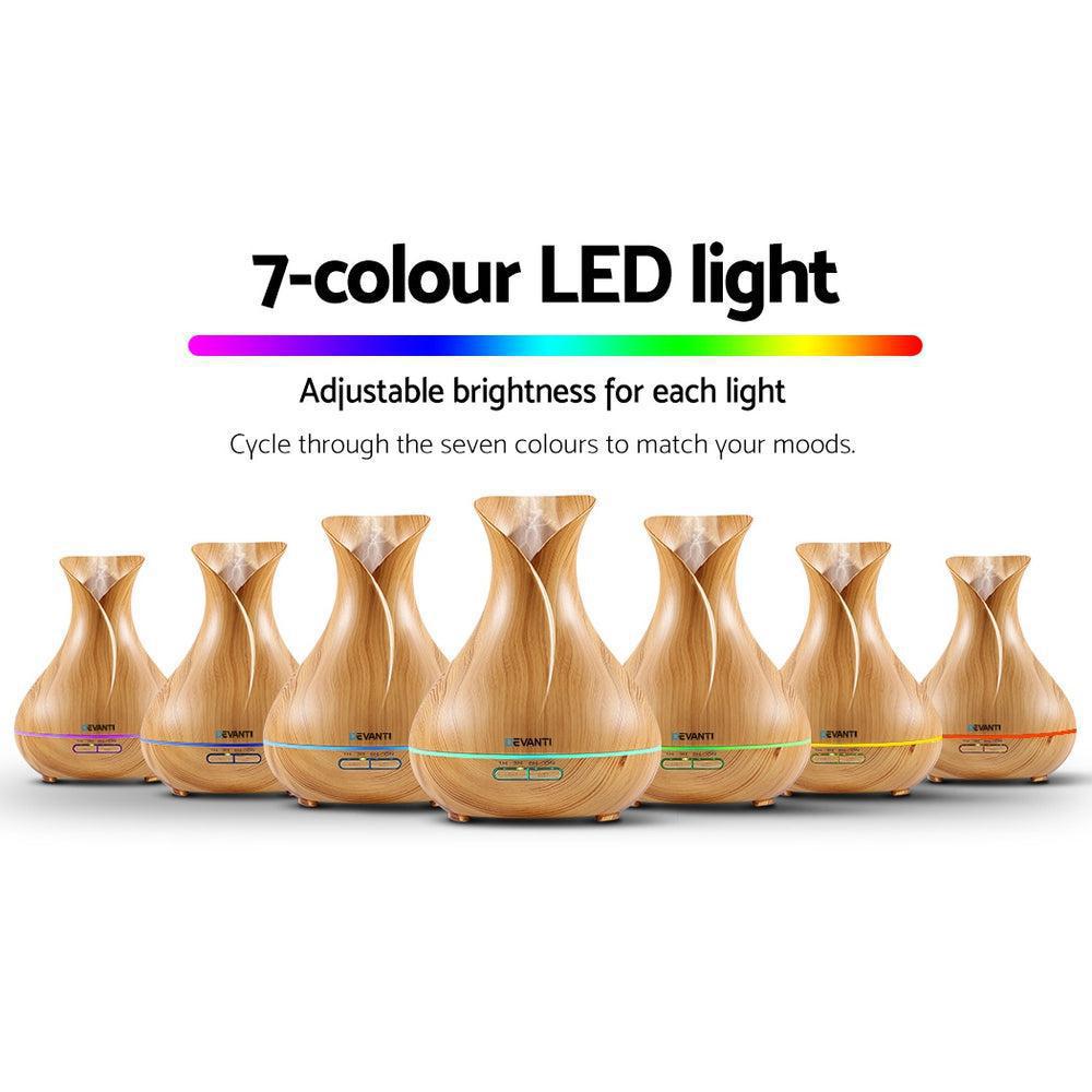 Devanti 400ml 4-in-1 Aroma Diffuser - Light Wood-Vivify Co.