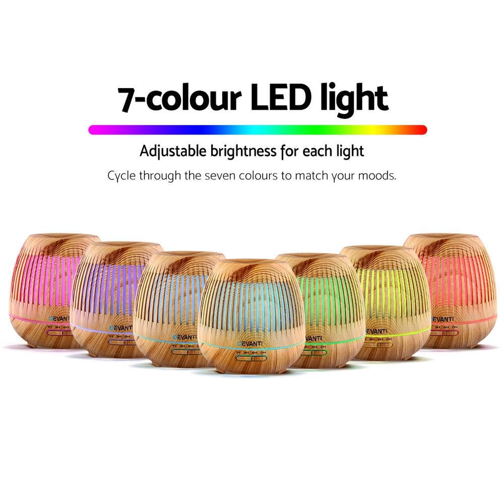 Devanti 400ml Aroma Diffuser with 7 Colour Night Light-Vivify Co.