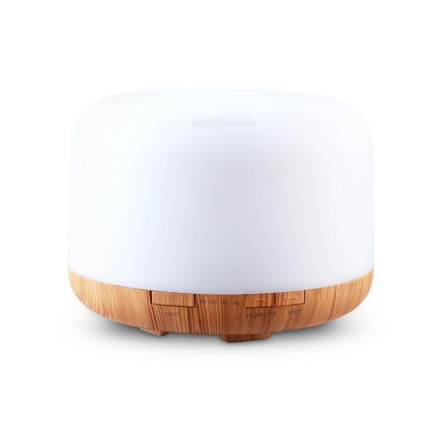 Devanti 500ml 4-in-1 Aroma Diffuser with 7 Colour Night Light - Light Wood Grain-Vivify Co.