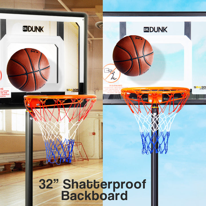 Dr.Dunk Adjustable Basketball Stand System Hoop Portable Height Rim Ring 2.1m-Vivify Co.