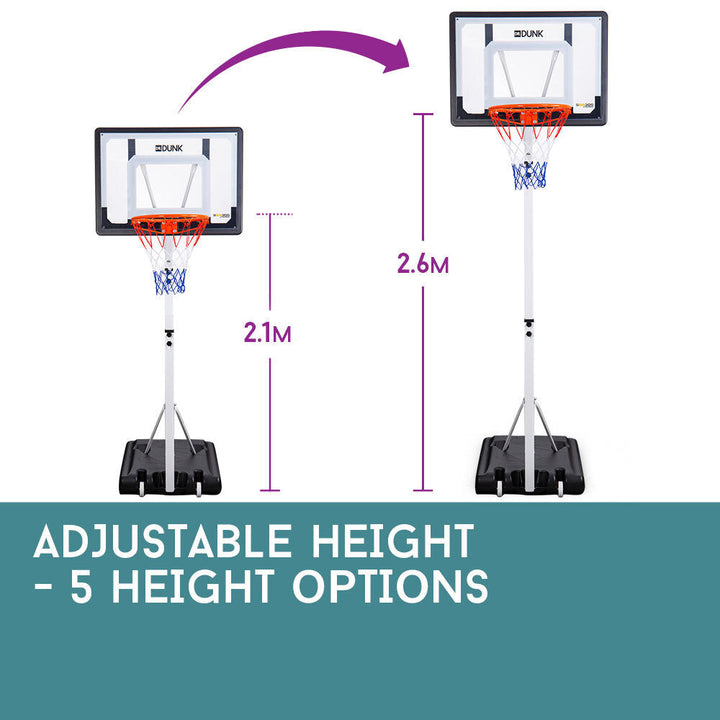 Dr.Dunk Adjustable Portable Basketball Hoop Stand System 2.6m-Vivify Co.