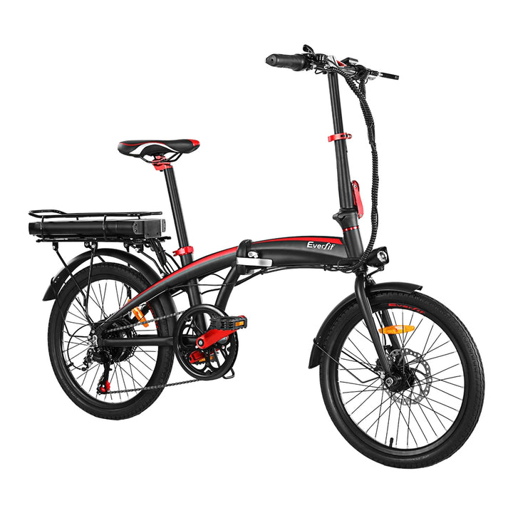 Everfit 20" Folding eBike with Removeable Battery - Black/Red