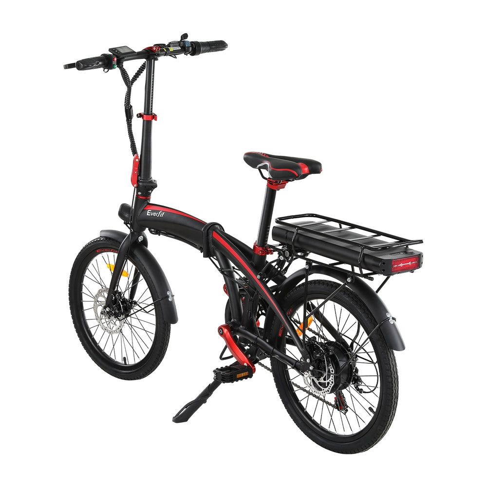 Everfit 20" Folding eBike with Removeable Battery - Black/Red