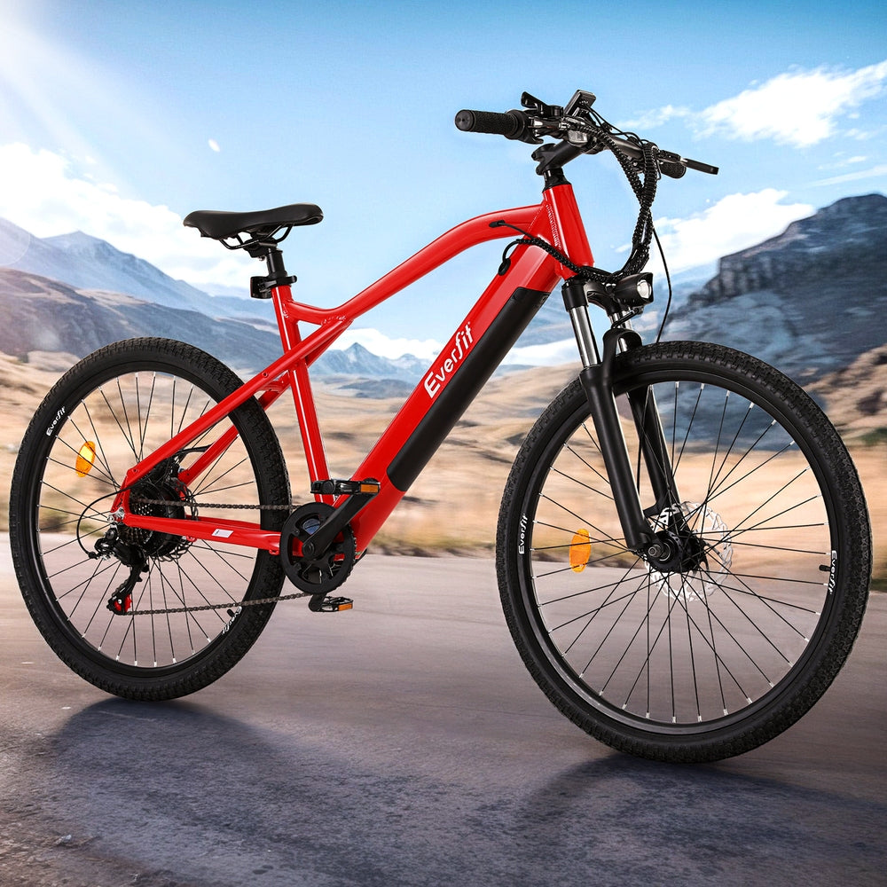 Everfit 26" Electric Mountain eBike with Removable Battery - Red