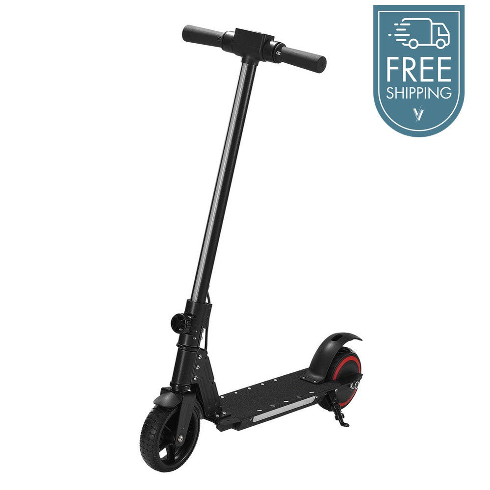 Electric Scooter 130W 16KM/H LED For Kids/Teens - Black