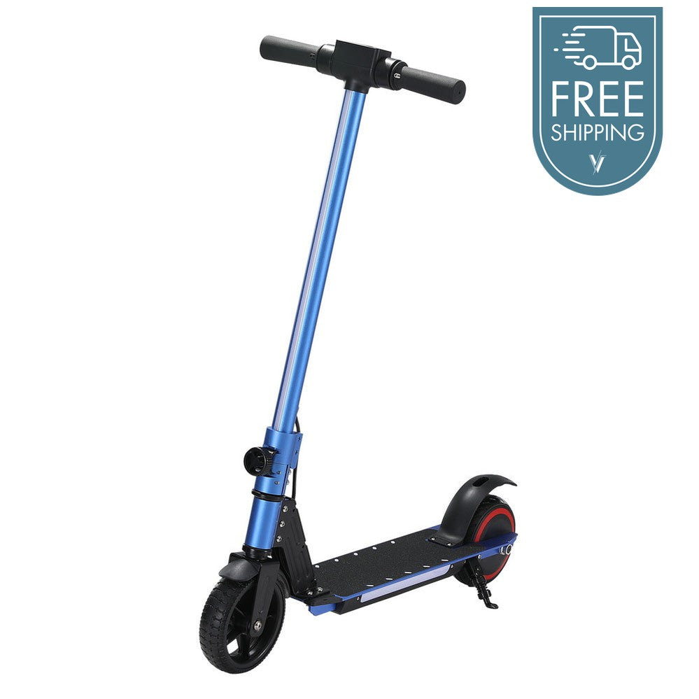 Electric Scooter 130W 16KM/H w/LED Light For Kid/Teens - Blue<br>