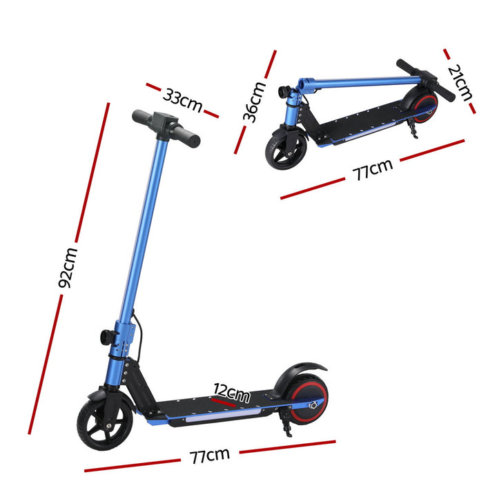 Electric Scooter 130W 16KM/H w/LED Light For Kid/Teens - Blue<br>