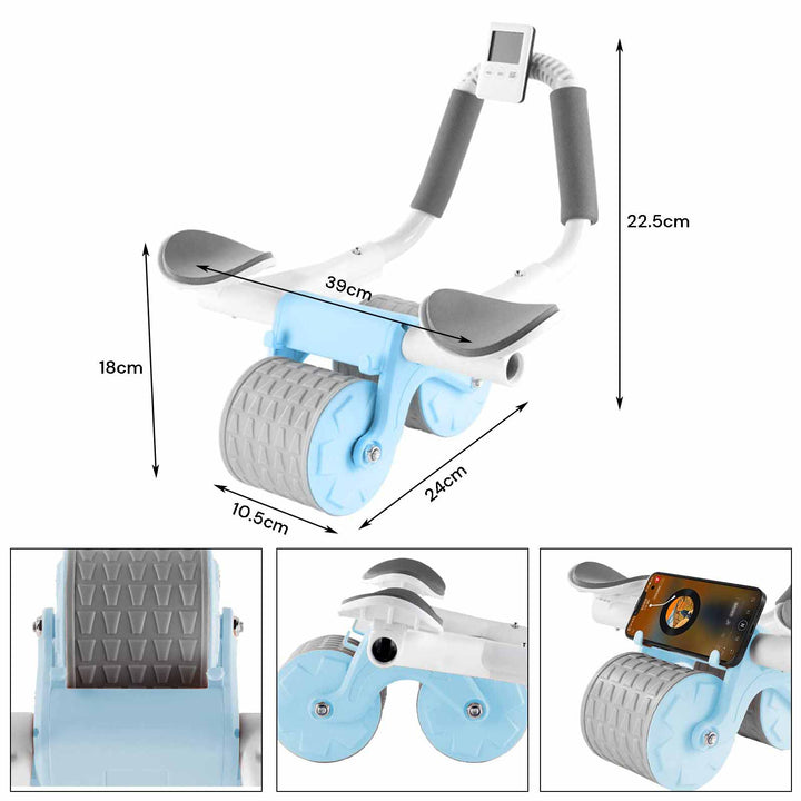 Elbow Supported Automatic Rebound Ab Roller Wheel - Blue-Vivify Co.