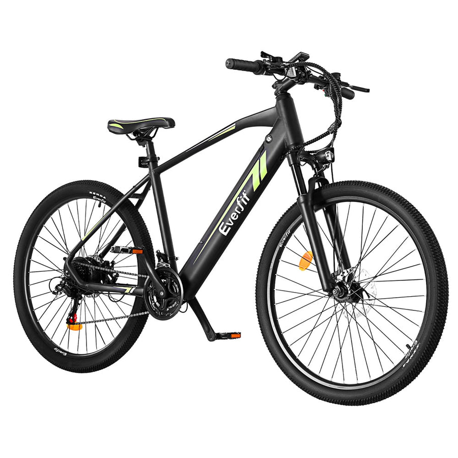 Everfit 27.5" Electric Mountain eBike with Removable Battery - Black-Vivify Co.