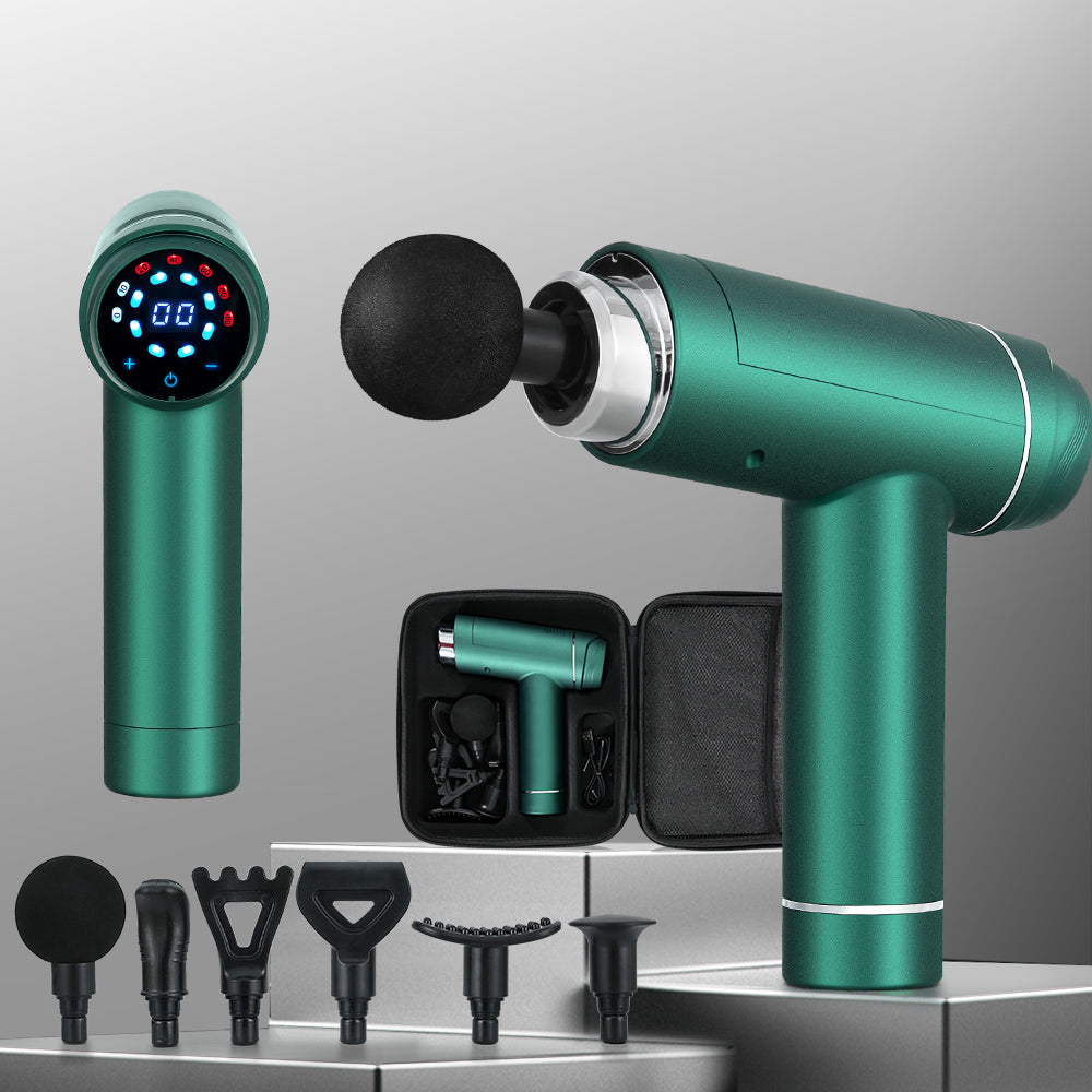 Everfit 30 Speed 4 Head Massage Gun - Green-Vivify Co.