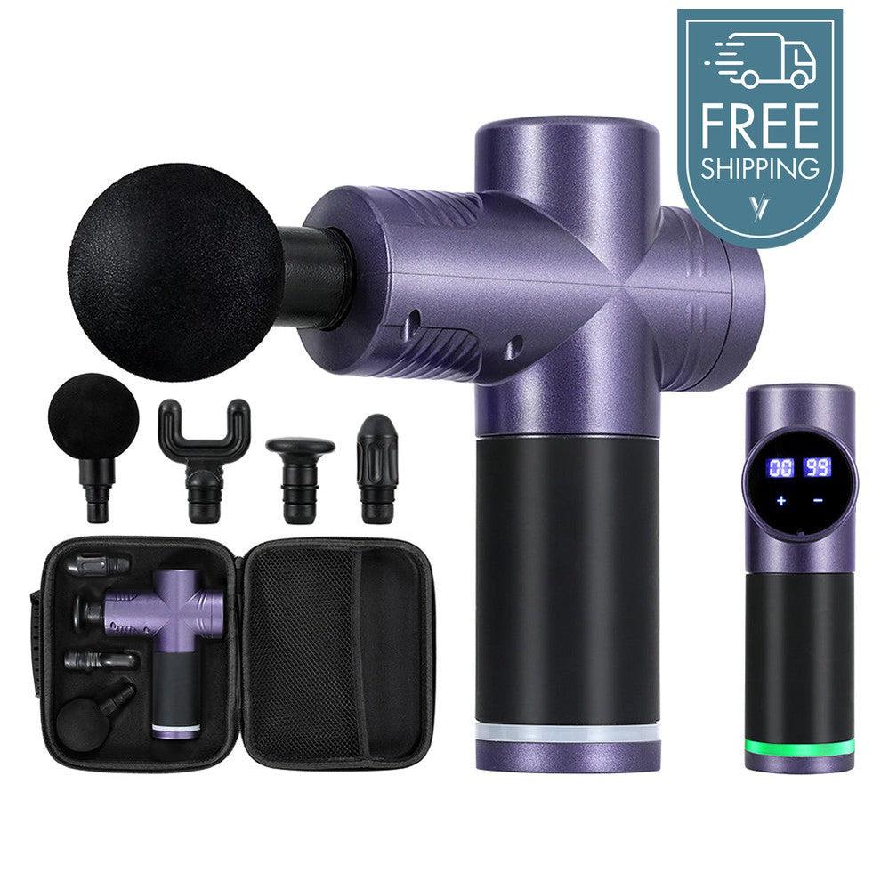 Everfit 30 Speed 4 Head Massage Gun - Purple-Vivify Co.