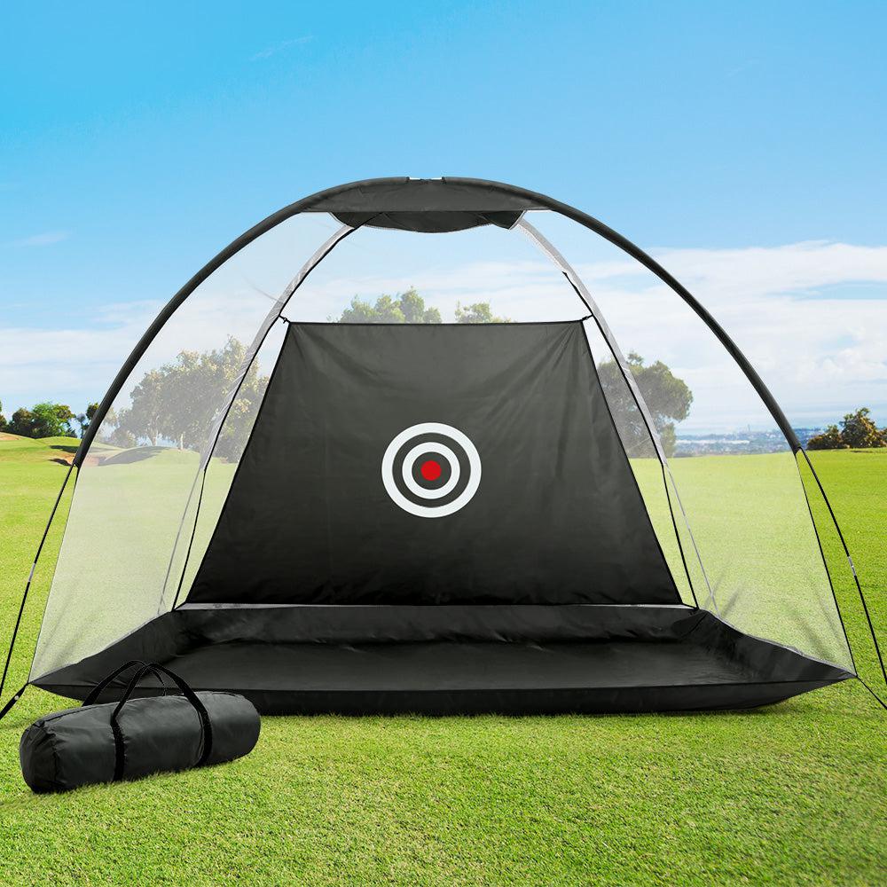 Everfit 3M Portable Golf Swing Practice Net with Target - Black-Vivify Co.