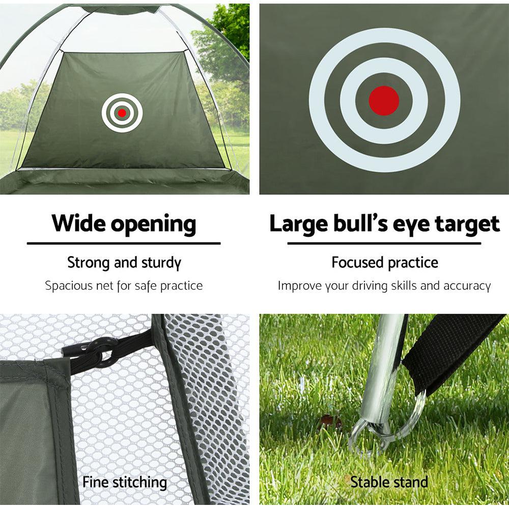 Everfit 3M Portable Golf Swing Practice Net with Target - Dark Green-Vivify Co.